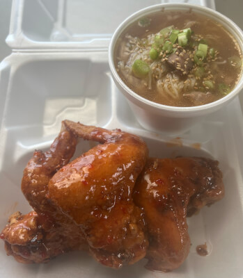 Asian chili wings ramen